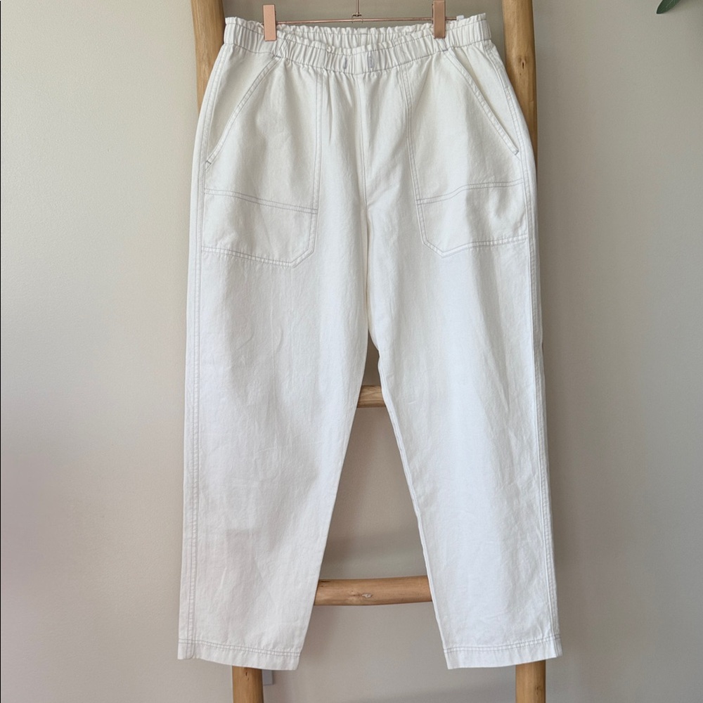 Lilla P Cool Neutral Lightweight Classic White Pull-On Pants M